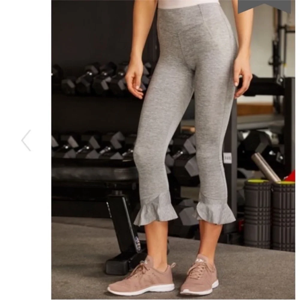 Free People Sanctuary Ruffle Grey‎ Sports Bra Size M